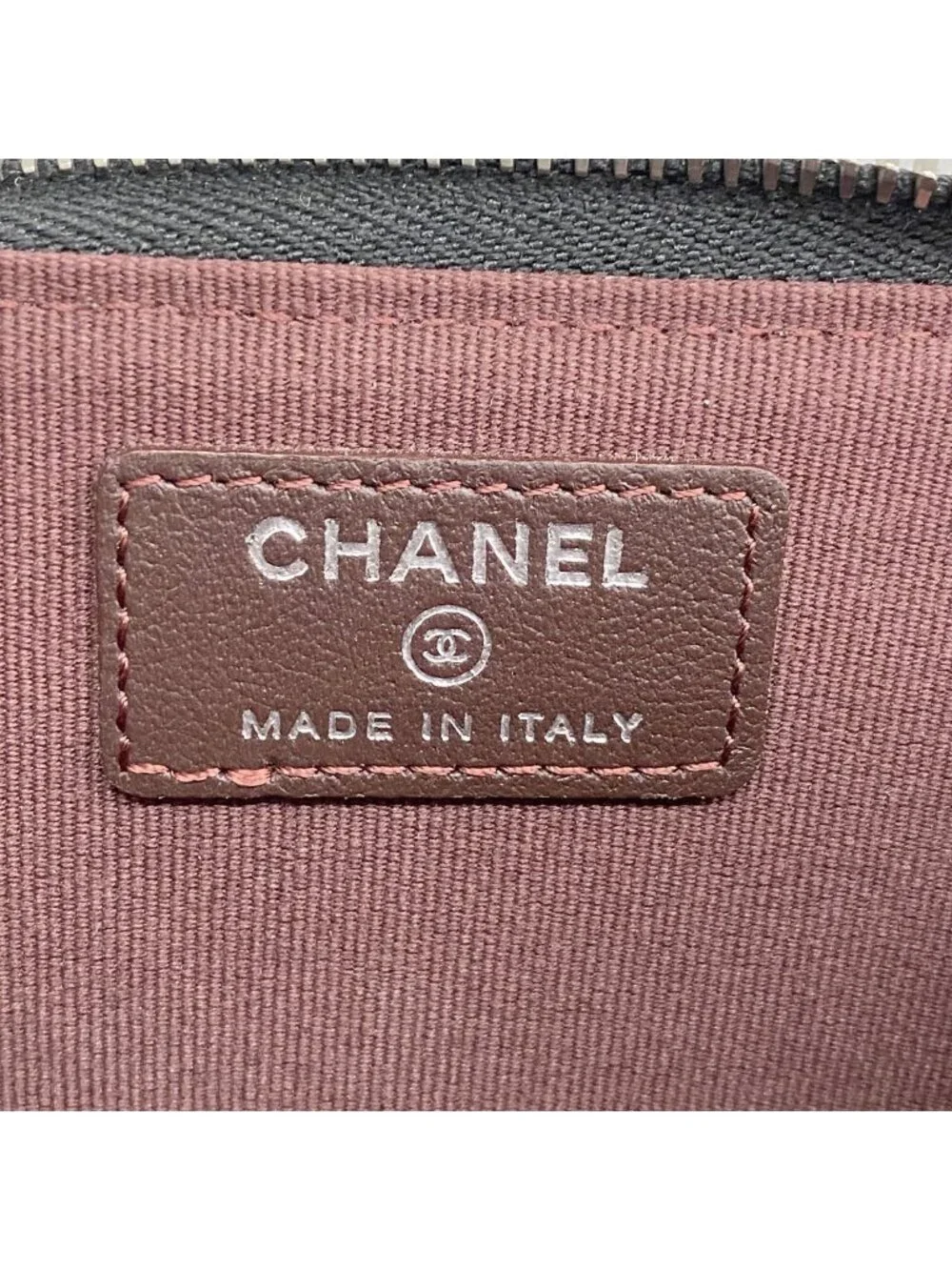 Chanel Coin Purse Quilted Lambskin Black Silver